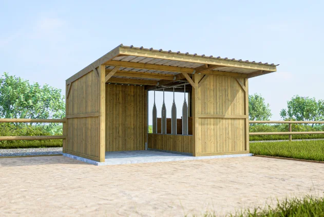Weidehütte mit Heuraufe