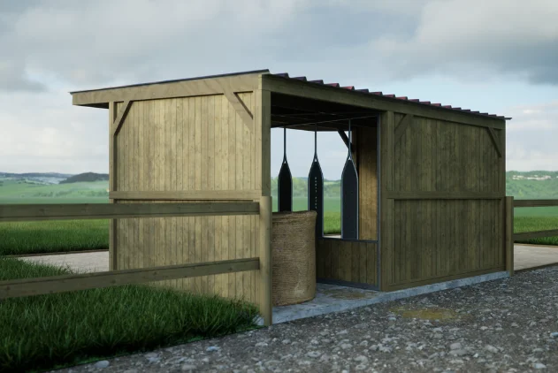 Weidehütte mit Heuraufe